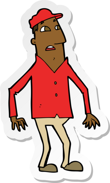 Bir insan tarafından çizilmiş bir karikatür çıkartması.