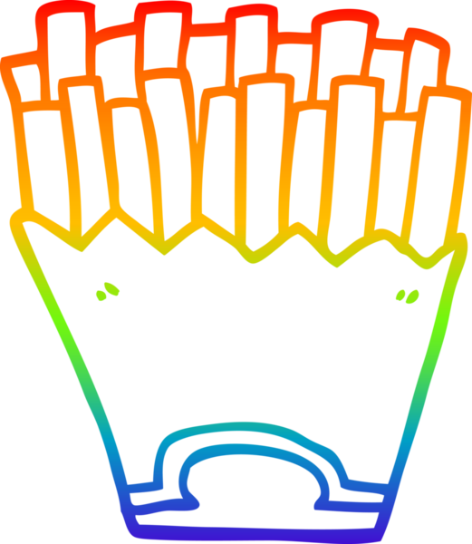 gökkuşağı gradyan çizgi çizimi bir insan tarafından çizilmiş patates kızartması