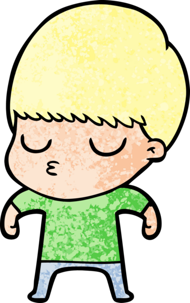 Bir insan tarafından çizilmiş sakin çocuk çizgi filmi.