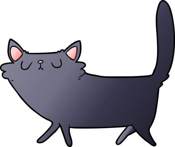 bir insan tarafından çizilmiş kara kedi çizgi filmi