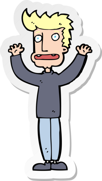 Bir insan tarafından çizilmiş bir karikatür çıkartması.