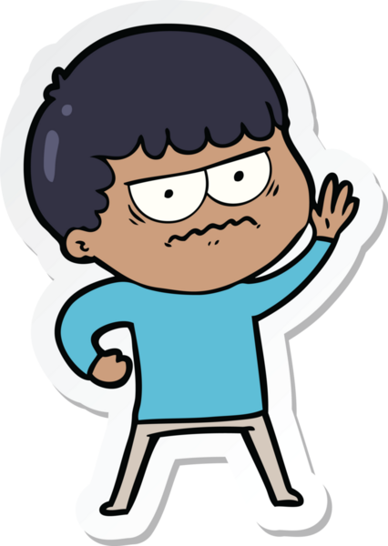 Bir insan tarafından çizilmiş bir karikatür çıkartması.