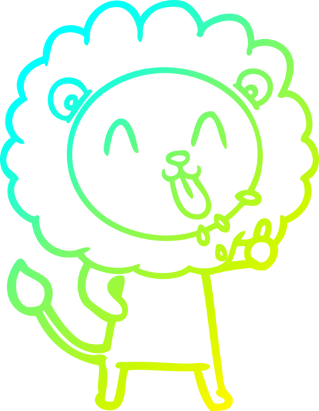 Bir insan tarafından çizilmiş mutlu çizgi film aslanı çizimi.