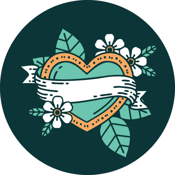 Bir insan tarafından çizilmiş kalp ve bayrağın ikonik dövme şekli