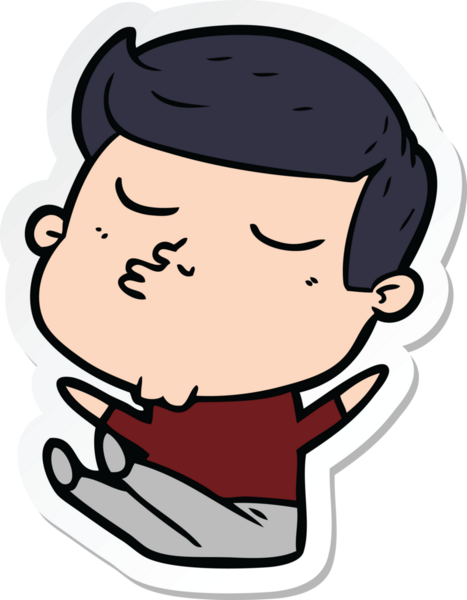 Bir insan tarafından çizilmiş bir çizgi film modelinin çıkartması.