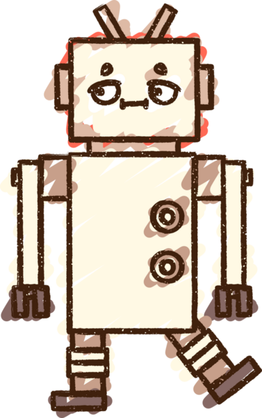 Bir insan tarafından çizilen Çılgın Robot Tebeşiri