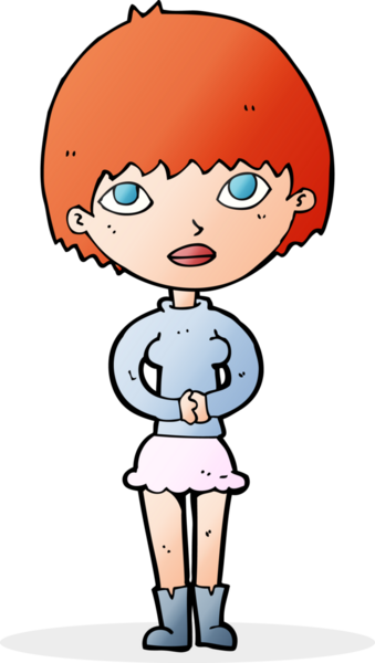 Bir insan tarafından sabırla çizilen karikatür kadın