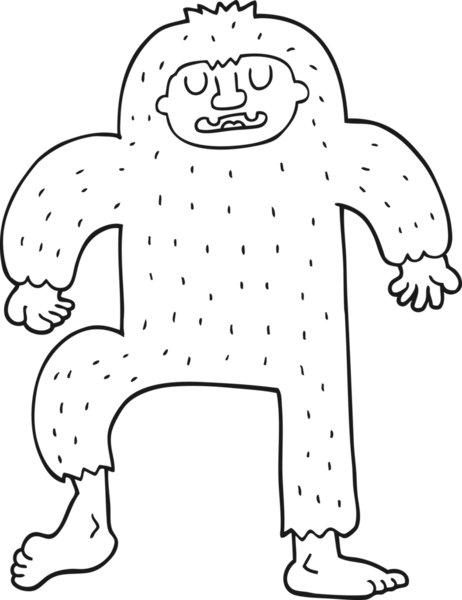 Bir insan tarafından çizilmiş kocaayak çizgi filmi.