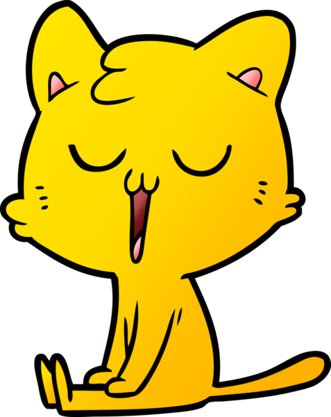 Bir insan tarafından çizilmiş çizgi film kedisi.