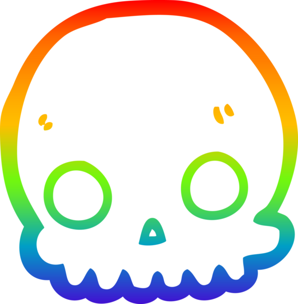 gökkuşağı gradyan çizgi çizimi bir insan tarafından çizilmiş bir kafatası