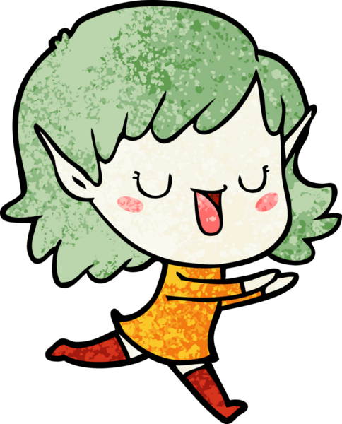 Bir insan tarafından çizilmiş bir elf kızı.