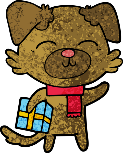 Bir insan tarafından çizilmiş bir karikatür köpek.