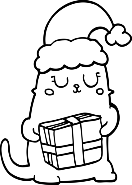 Bir insan tarafından çizilmiş şirin bir çizgi roman kedisi.