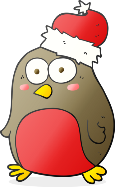 Bir insan tarafından çizilmiş robin karikatürü.