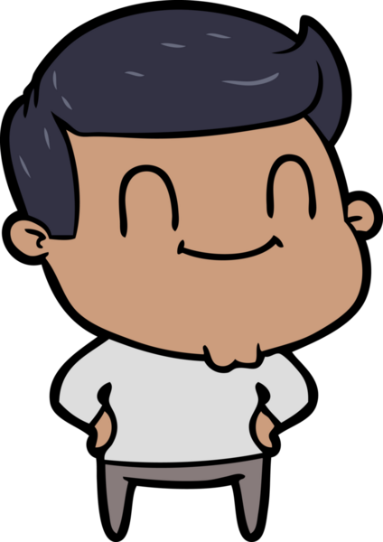 Bir insan tarafından çizilmiş mutlu bir adam.