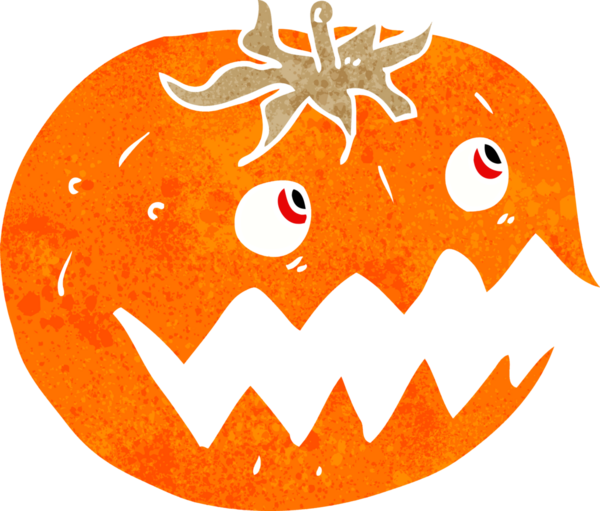 Bir insan tarafından çizilmiş bir balkabağı.