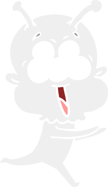 Bir insan tarafından çizilen mutlu düz renkli çizgi film uzaylıları