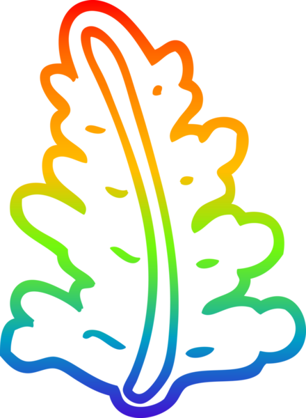 bir insan tarafından çizilmiş bir çizgi film yaprağının gradyan çizimi