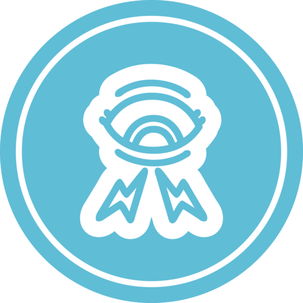 Bir insan tarafından çizilmiş mistik göz yuvarlak simgesi