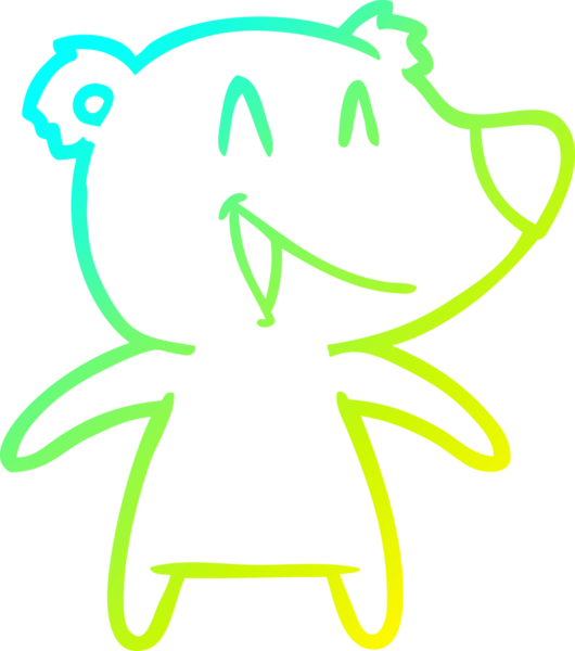 Bir insan tarafından çizilmiş gülen ayı çizgi filmi.