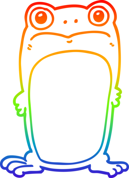 Bir insan tarafından çizilmiş gökkuşağı gradyan çizgi çizimi.