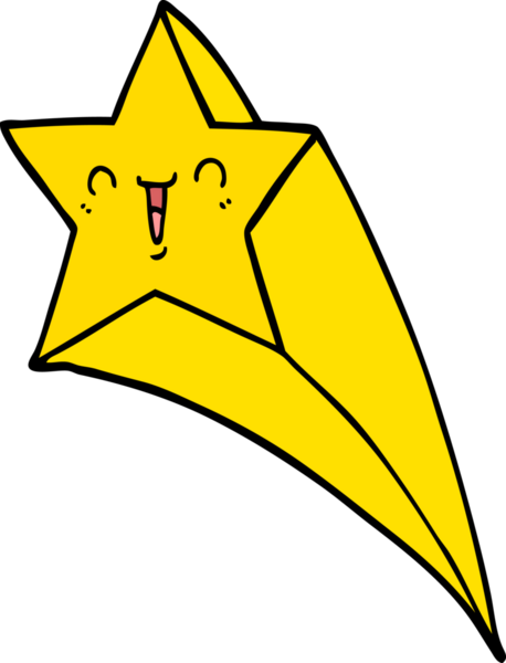 Bir insan tarafından çizilmiş bir çizgi film yıldızı.