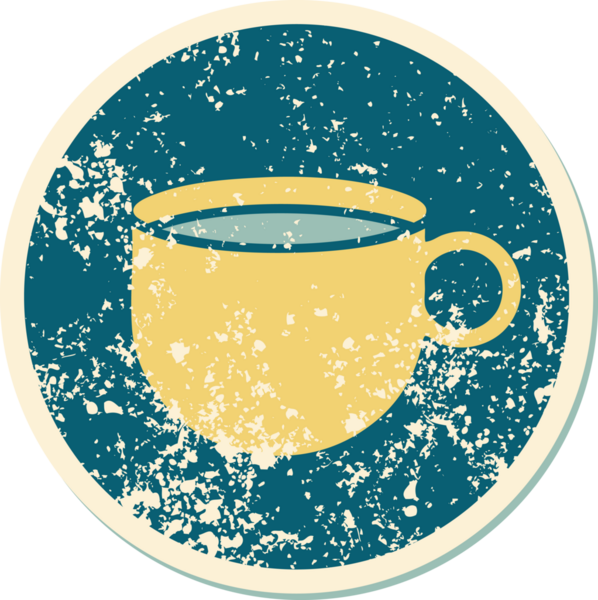 Bir insan tarafından çizilmiş kahvenin sembolik dövmeli görüntüsü.