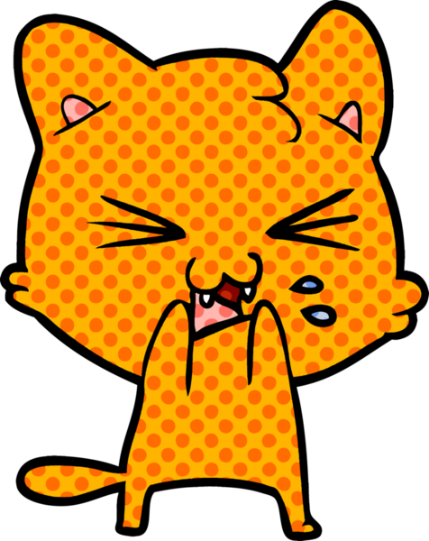 Bir insan tarafından çizilmiş kedi tıslaması.