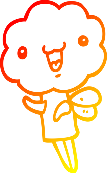 Bir insan tarafından çizilmiş sevimli bir karikatür bulutu kafası çizimi.