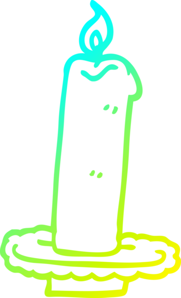 Bir insan tarafından çizilmiş cadılar bayramı mumu yanan bir çizgi film çizimi.