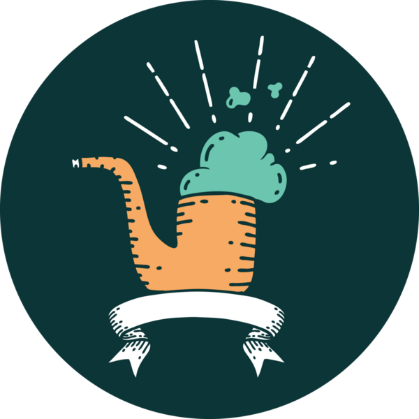 Bir insan tarafından çizilmiş dövme stili sigara piposunun simgesi