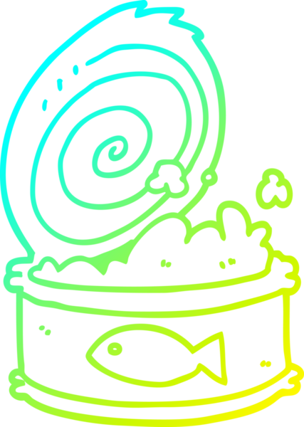 Bir insan tarafından çizilmiş konserve yiyeceğin soğuk gradyan çizimi