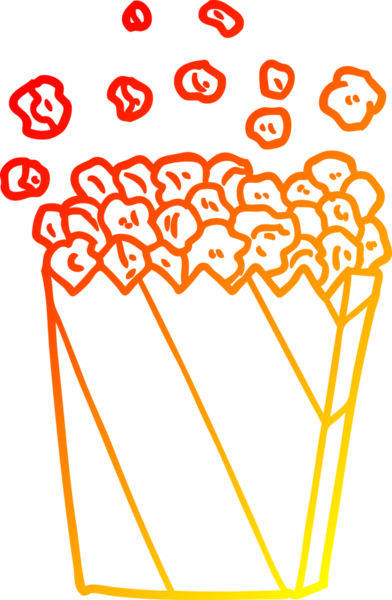 Bir insanın çizdiği çizgi film mısırının sıcak gradyan çizimi.