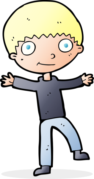 Bir insan tarafından çizilmiş mutlu çocuk çizgi filmi.