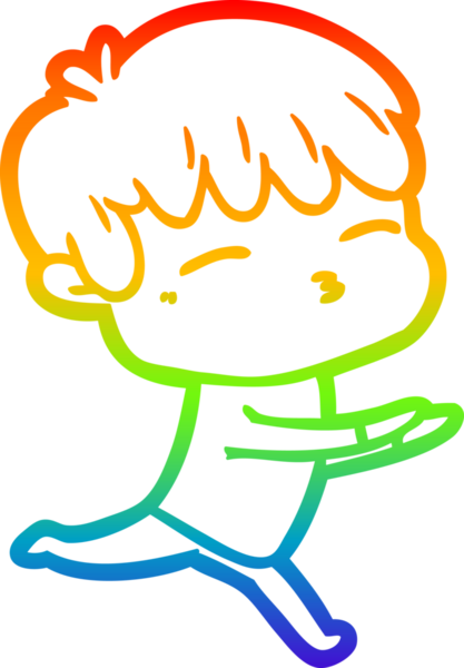 Gökkuşağı gradyanı çizimi Bir insan tarafından çizilmiş meraklı bir çocuk