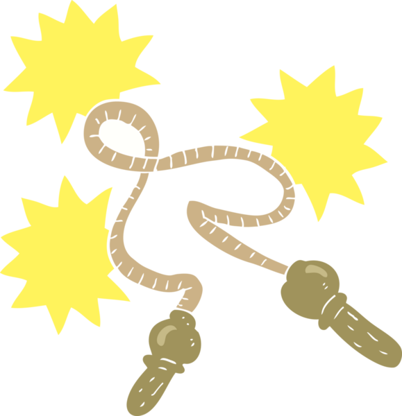 Bir insan tarafından çizilen halatın düz renk çizimi