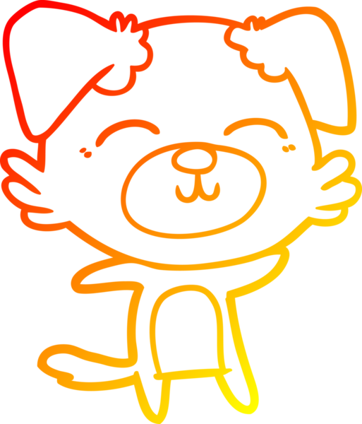 Bir insan tarafından çizilmiş çizgi film köpeğinin sıcak çizgi çizimi