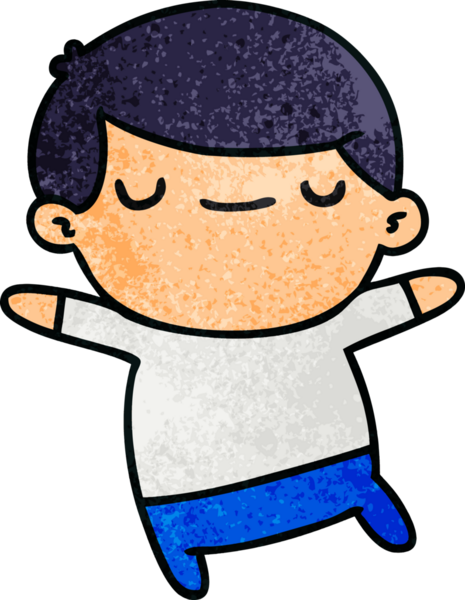 Bir insan tarafından çizilmiş, el yazısıyla çizilmiş, Kawaii desenli, tatlı, yaşlı bir adam.