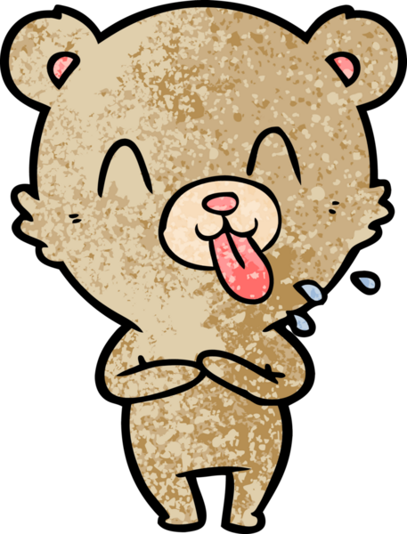 Bir insan tarafından çizilmiş kaba çizgi film ayısı.