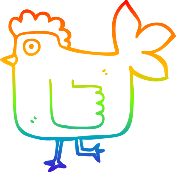 gökkuşağı gradyanı çizimi bir insan tarafından çizilmiş tavuk çizgi