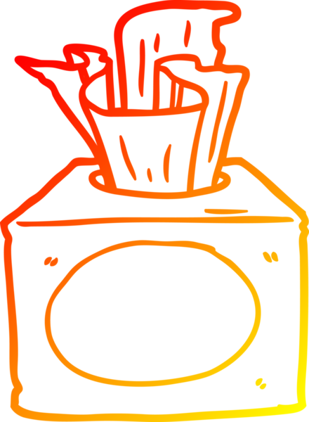 Bir insan tarafından çizilmiş bir kutu dokudan oluşan sıcak çizgi çizimi