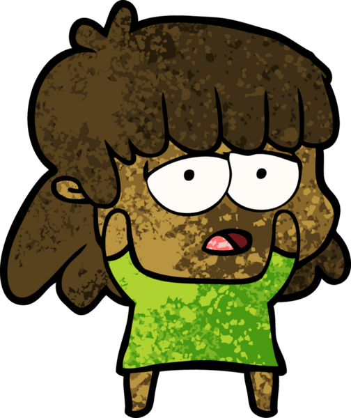 Bir insan tarafından çizilmiş yorgun bir kadın.