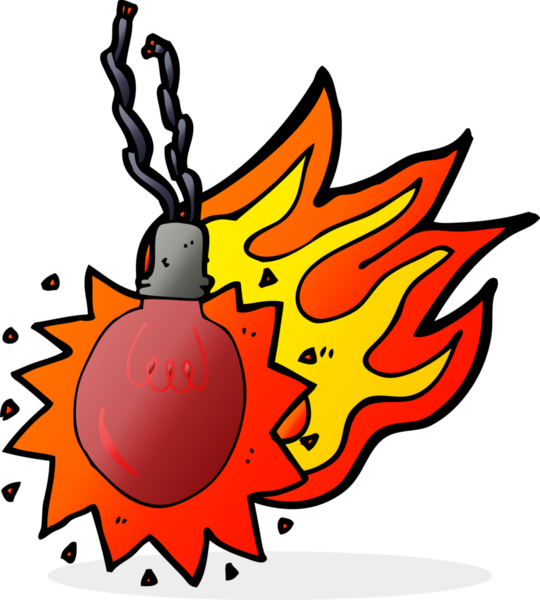 Bir insan tarafından çizilmiş kırmızı kırmızı ampul.