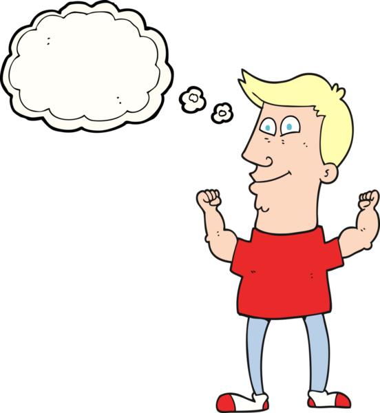 Bir insan tarafından çizilen serbest çizilmiş düşünce balonu karikatürü.