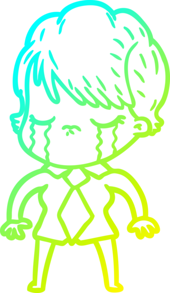 Bir insan tarafından çizilmiş ağlayan bir karikatür çizimi.