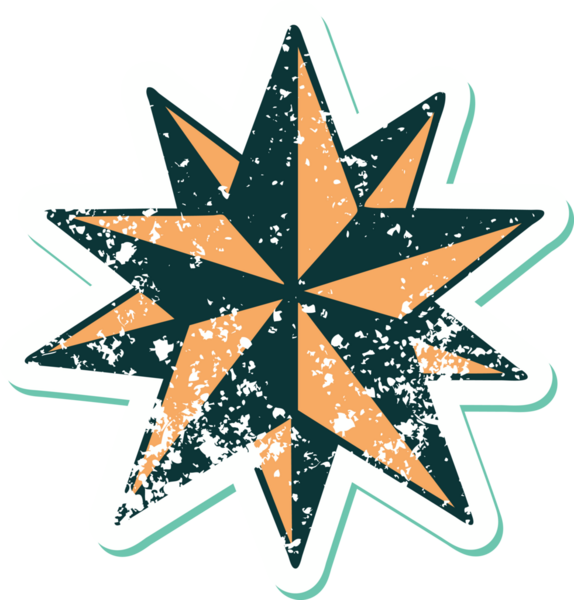 Bir insan tarafından çizilmiş bir yıldızın sembolik dövmeli görüntüsü