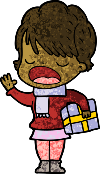 Bir insan tarafından çizilmiş bir karikatür kadın konuşuyor.