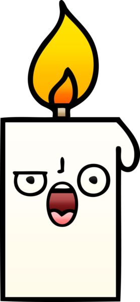 Bir insan tarafından çizilmiş yanan bir mumun gölgeli karikatürü.