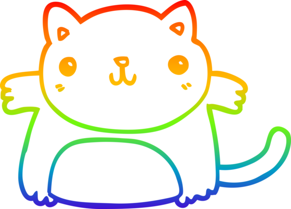 gökkuşağı gradyanı çizimi bir insan tarafından çizilmiş çizgi film kedisi