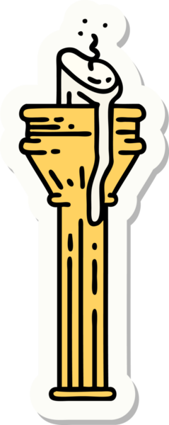 Bir insan tarafından çizilmiş geleneksel bir şamdan stili dövme çıkartması.